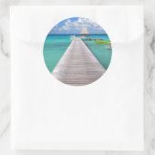 Boote an einer Anlegestelle im Pazifischen Rundauf Runder Aufkleber (Tasche)