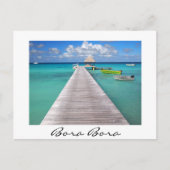 Boote an einer Anlegestelle in Bora Bora weiße Pos Postkarte (Vorderseite)