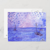 Boote Aquarell Postkarten (Vorne/Hinten)