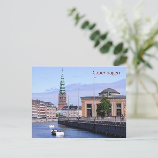 Boote auf dem Frederiksholms-Kanal in Kopenhagen Postkarte (Stehend Vorderseite)