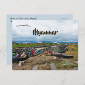 Boote auf dem Inle Lake Bagan Yangon Myanmar Postkarte (Vorne/Hinten)