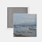 Boote auf dem Ozean Magnet (Vorderseite/Rückseite)