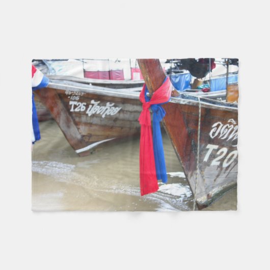 Boote auf den Phi-Phi-Inseln des Strand-|, Fleecedecke (Vorderseite (Horizontal))