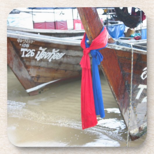 Boote auf den Phi-Phi-Inseln des Strand-|, Untersetzer (Vorderseite)