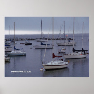 Boote auf der Monterey Bay Poster