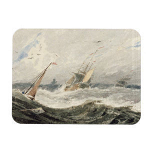 Boote auf einem stürmischen Meer (w/c über Graph Magnet