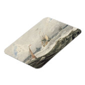 Boote auf einem Sturmmeer (w/c über Grafit auf dem Magnet (Linke Seite)