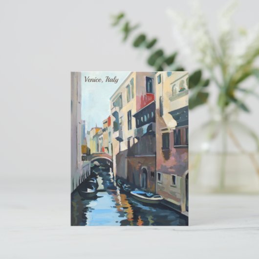 Boote auf einem Venezianischen Kanal | Venedig, It Postkarte (Stehend Vorderseite)