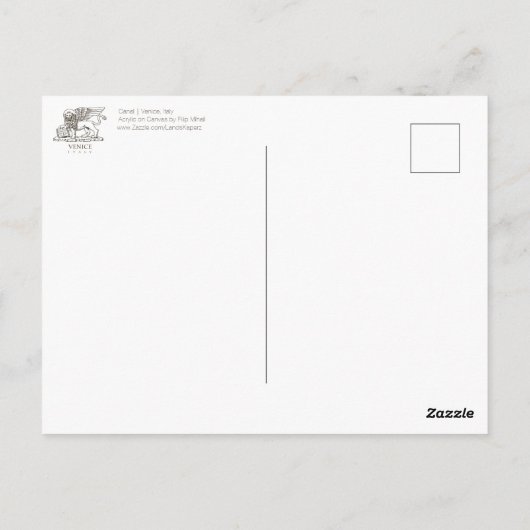 Boote auf einem Venezianischen Kanal | Venedig, It Postkarte (Rückseite)