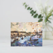 Boote auf Lake Erie Paper Collage Postcard Postkarte (Stehend Vorderseite)