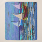 Boote auf See Vlies Decke Sherpadecke (Vorderseite)