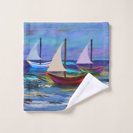 Boote auf See Vlies Decke Waschlappen (Waschlappen)