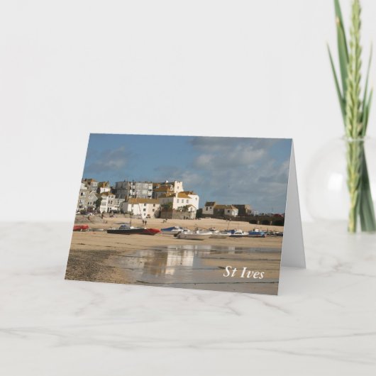 Boote bei Ebbe, St. Ives Hafen Karte (Vorderseite)