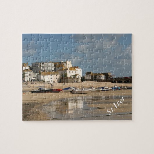 Boote bei Ebbe, St. Ives Hafen Puzzle (Horizontal)
