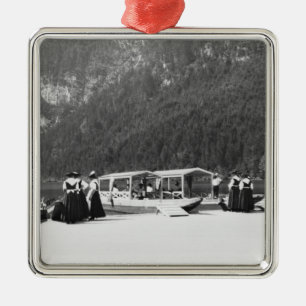 Boote bei Konigssee, c.1910 Silbernes Ornament