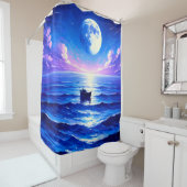 Boote bei Nacht Duschvorhang (Beispiel)