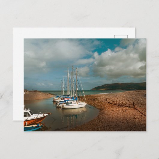 Boote bei Porlock Weir in Somerset Postkarte (Vorne/Hinten)