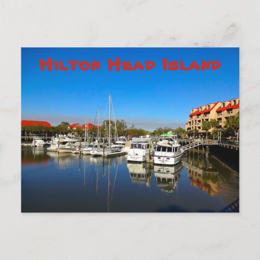 Boote bei Shelter Cove Marina Hilton Head Island S Postkarte (Vorderseite)