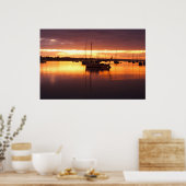 Boote bei Sonnenaufgang Poster (Küche)
