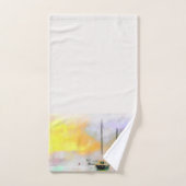 Boote bei Sonnenuntergang Badhandtuch Set (Handtuch)