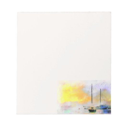 Boote bei Sonnenuntergang Notizblock (Vorderseite)