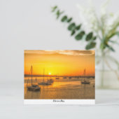 Boote bei Sonnenuntergang Postkarte (Stehend Vorderseite)