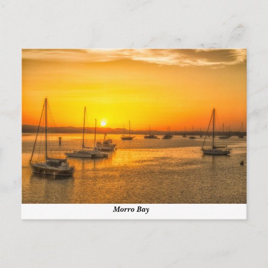 Boote bei Sonnenuntergang Postkarte (Vorderseite)