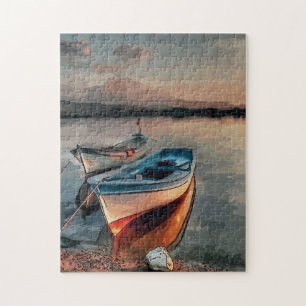 Boote bei Sonnenuntergang Puzzle