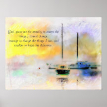 Boote bei Sonnenuntergang ruhig Gebet Poster