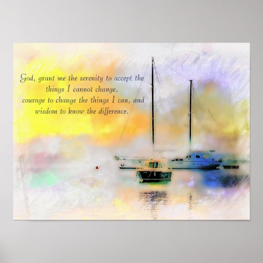 Boote bei Sonnenuntergang ruhig Gebet Poster (Vorne)