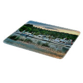 Boote bei Sunset auf der Insel Bainbridge Schneidebrett (Ecke)