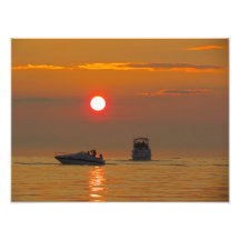 Boote bei Sunset - Lake Michigan