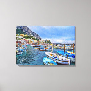 Boote Capri der italienischen Foto-Kunst Leinwanddruck