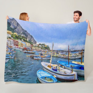 Boote Capri Italien der Reise-Fotografie populär Fleecedecke