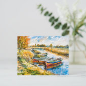 Boote, die am Fluss Havelland liegen Postkarte (Stehend Vorderseite)