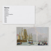 Boote, die einem Wal, graviert durch Visitenkarte (Vorne/Hinten)