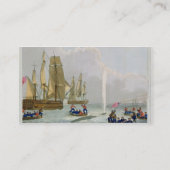 Boote, die einem Wal, graviert durch Visitenkarte (Rückseite)