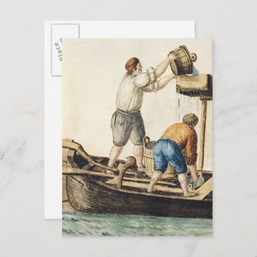 Boote, die frisches Wasser in die Pipelines gießen Postkarte (Vorne/Hinten)