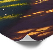 Boote entlang des stillen Flusses Poster (Ecke)