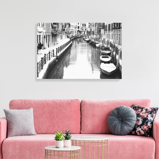 Boote entlang eines Kanals in der italienischen St Leinwanddruck (Insitu (Wohnzimmer))