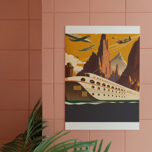 Boote & Flugzeuge Vintage-Reise-Kunstposter Poster