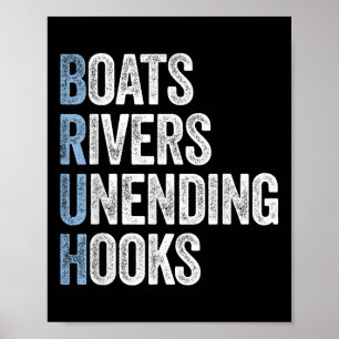 Boote Flüsse Endloser Haken Lustiges Angelgeschenk Poster