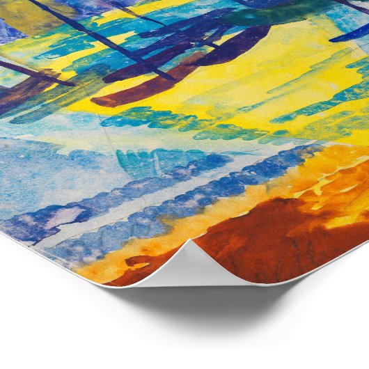 Boote im Abend Sun | Fritz Schaefler Poster (Ecke)