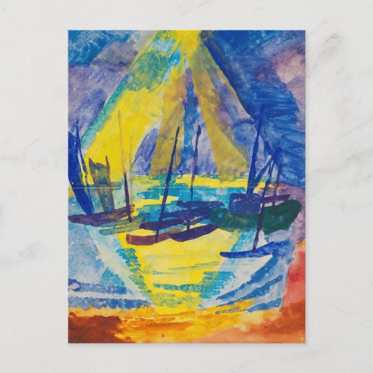 Boote im Abend Sun | Fritz Schaefler Postkarte (Vorderseite)