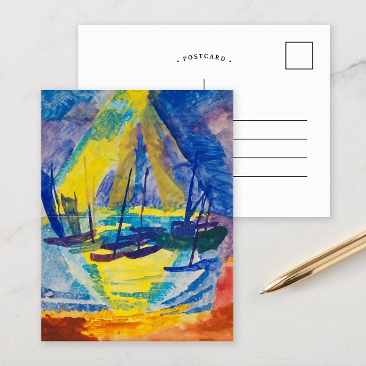 Boote im Abend Sun | Fritz Schaefler Postkarte