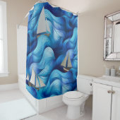 Boote im freien Meer Duschvorhang (Beispiel)