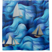 Boote im freien Meer Duschvorhang (Vorderseite)