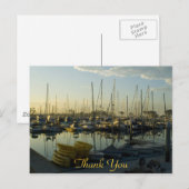 Boote im Hafen, danke Postkarte (Vorne/Hinten)