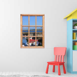 Boote im Hafen - Fake-Fenster Fiew Poster
