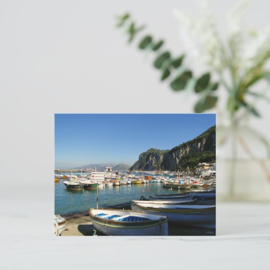 Boote im Hafen Postkarte (Stehend Vorderseite)